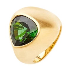 Anello Signet in oro giallo 18 carati con tormalina da 5,69 carati, su ordinazione
