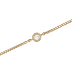 Collar de seis diamantes de 0,37 qtw en oro amarillo de 18 quilates