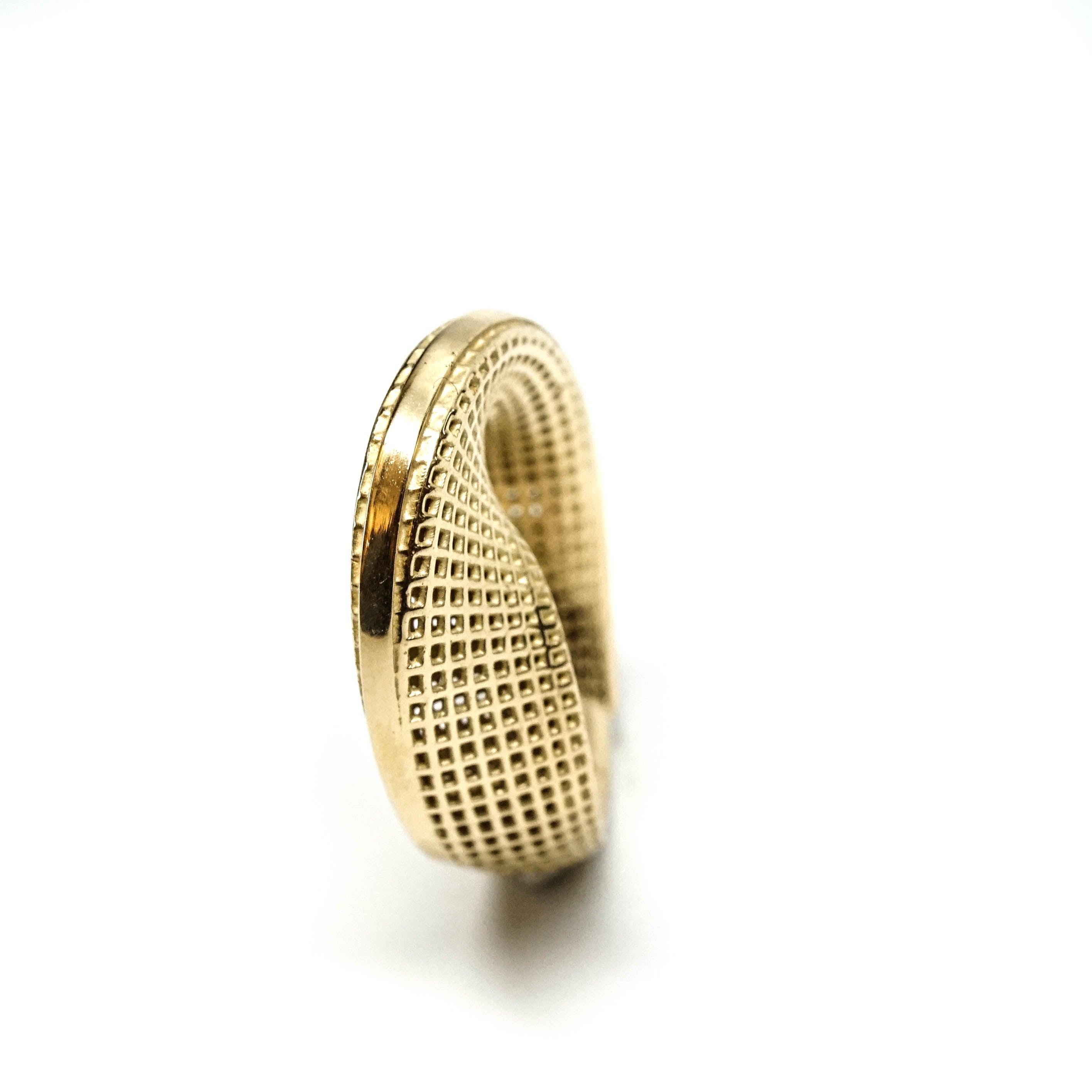 For Sale:  18 Karat Yellow Gold Slim Mobius Ring, Line Model 6