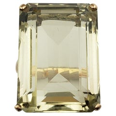 18 Karat Yellow Gold Smoky Quartz Ring 