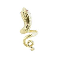 18 Karat Yellow Gold Snake Ring