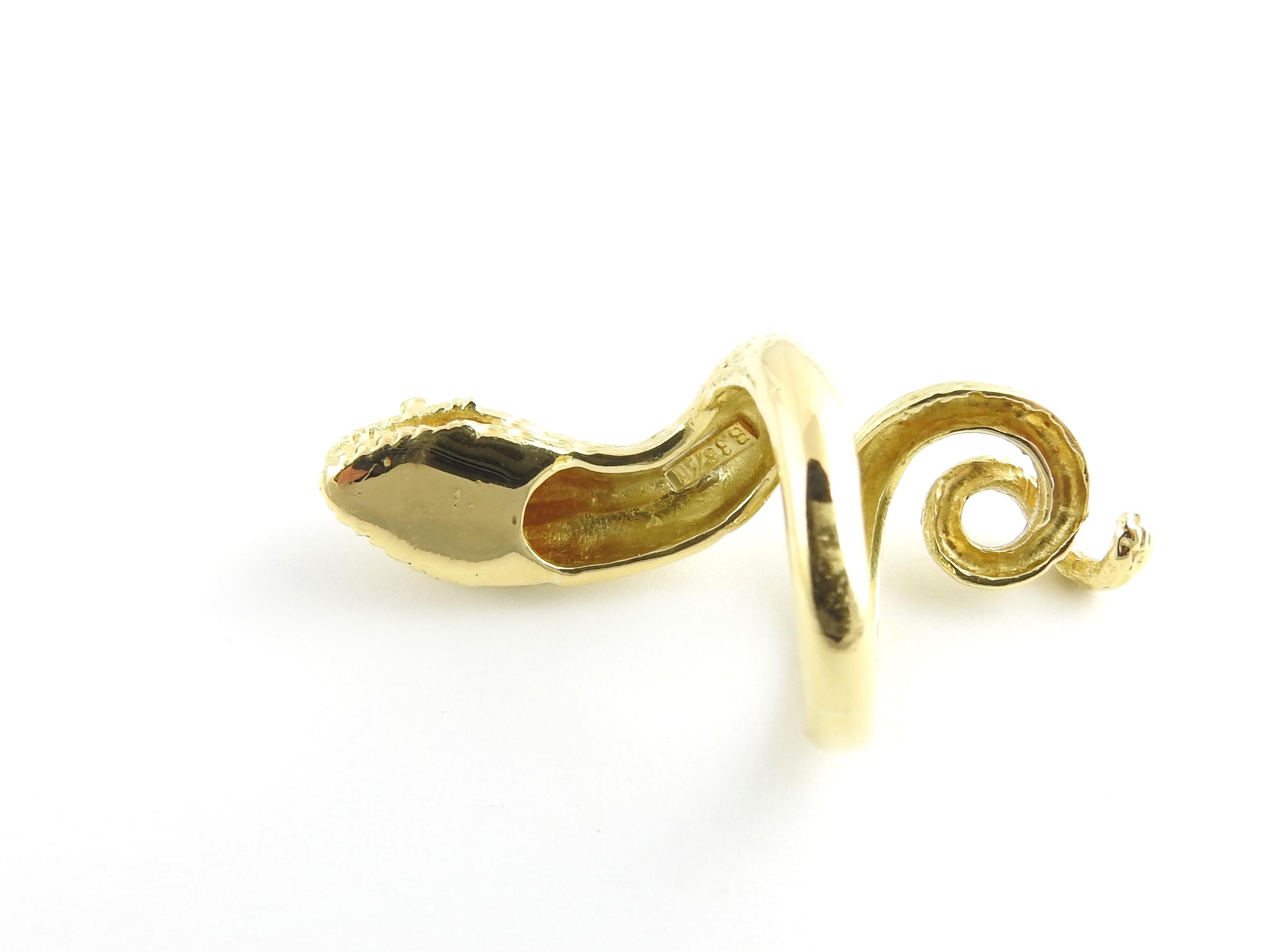 Women's 18 Karat Yellow Gold Snake Ring