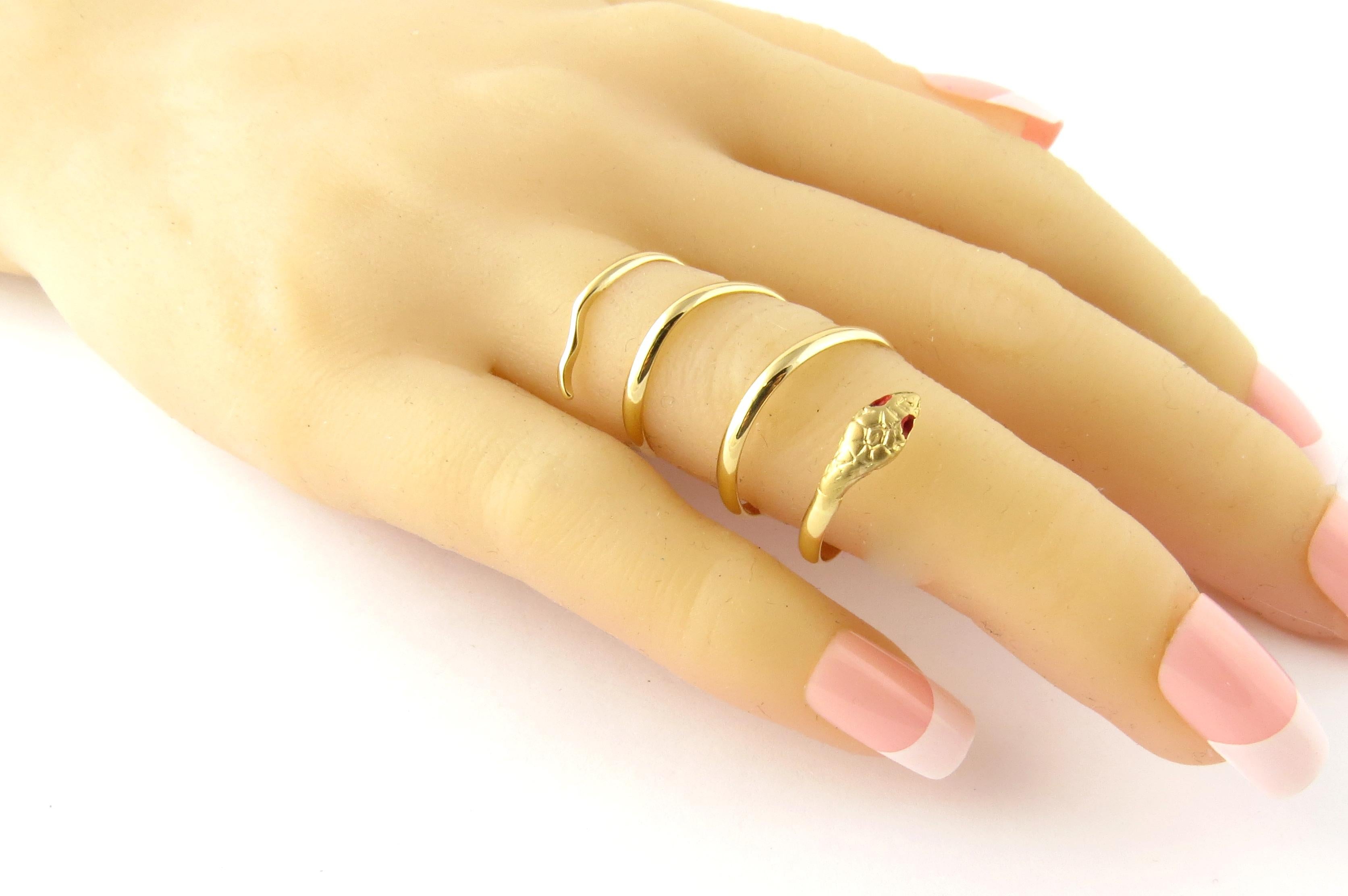 18 Karat Yellow Gold Snake Ring 2