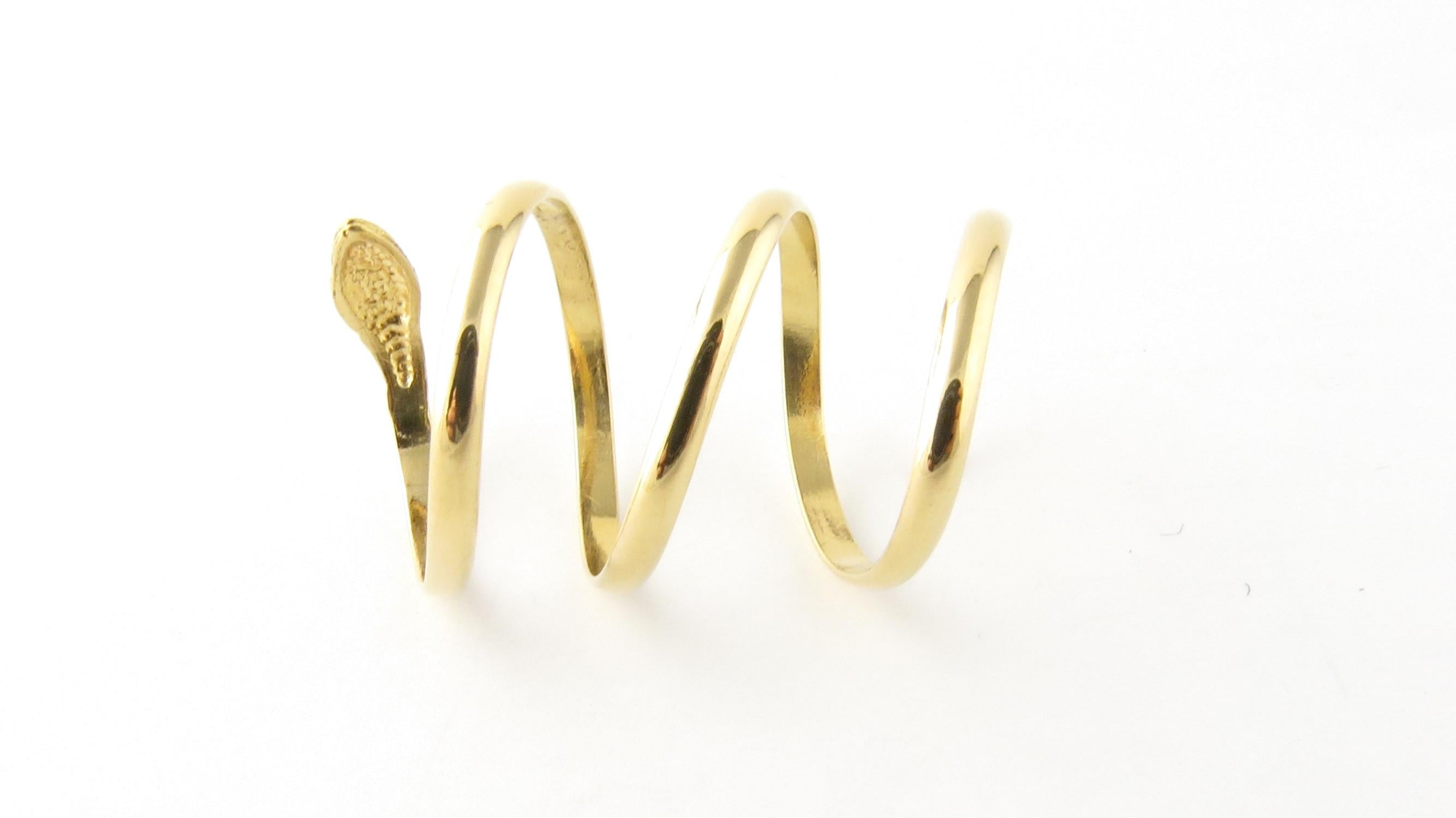 18 Karat Yellow Gold Snake Ring 3