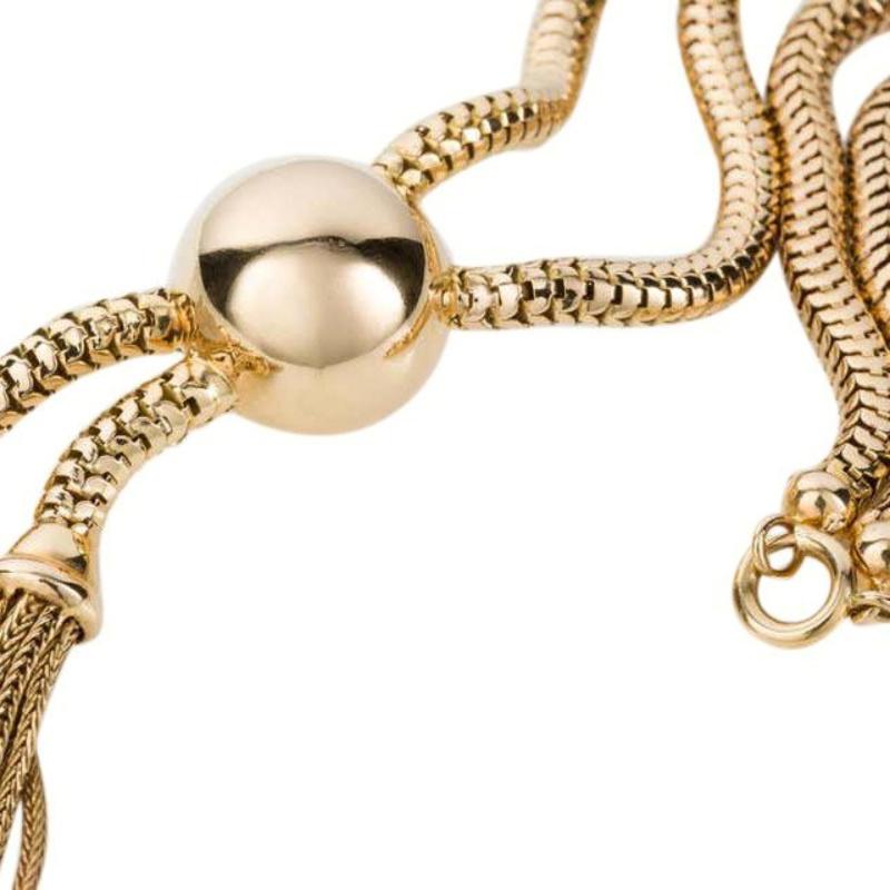 18 Karat Yellow Gold Snake Tassel Chain For Sale 1