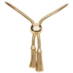 18 Karat Yellow Gold Snake Tassel Chain