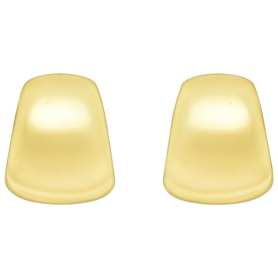 18 Karat Yellow Gold Snap Wide Hoop Earrings