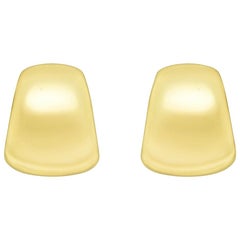 18 Karat Yellow Gold Snap Wide Hoop Earrings