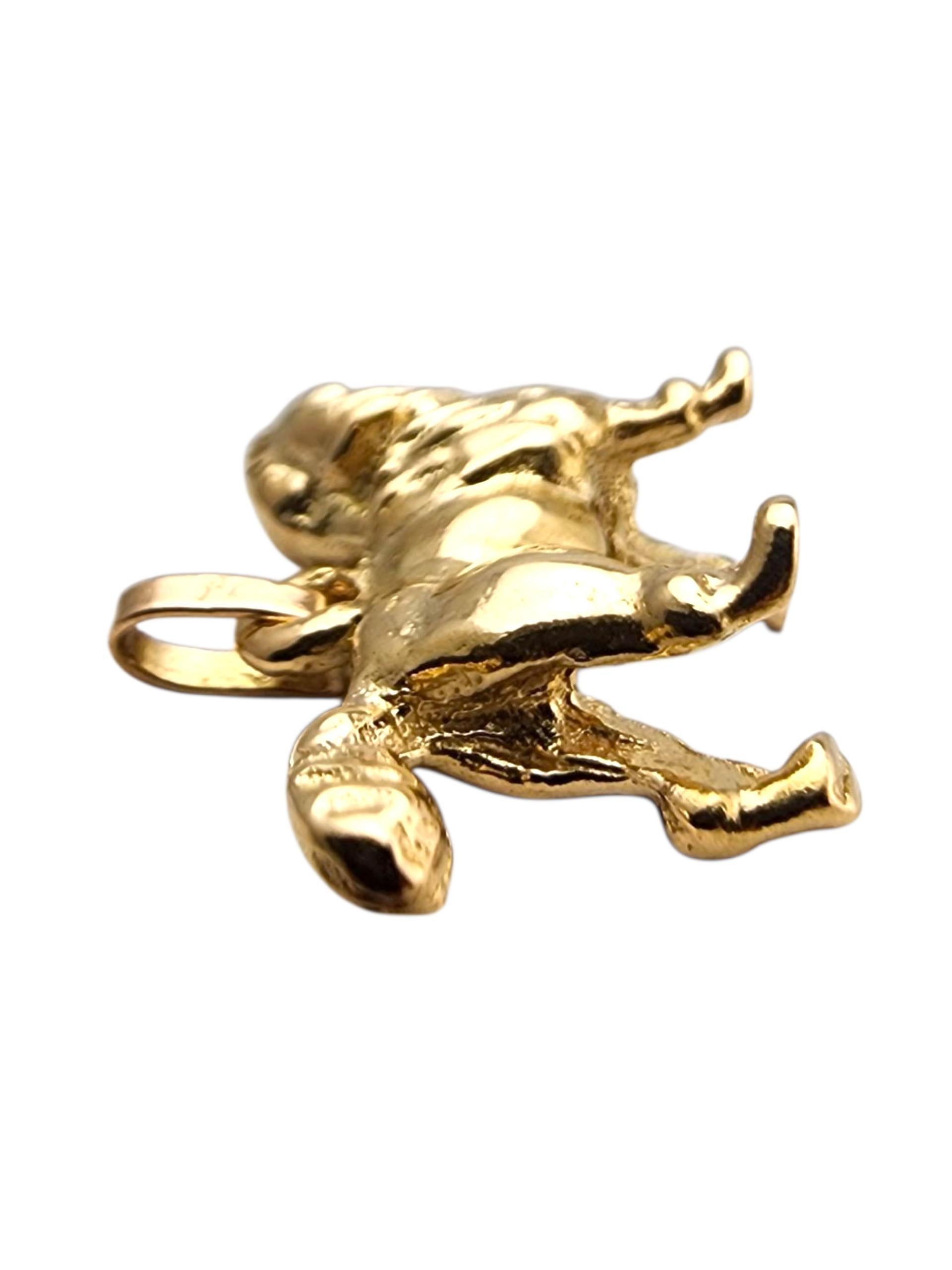 Or jaune 18 carats breloque chien de neige #23582 Bon état - En vente à Washington Depot, CT