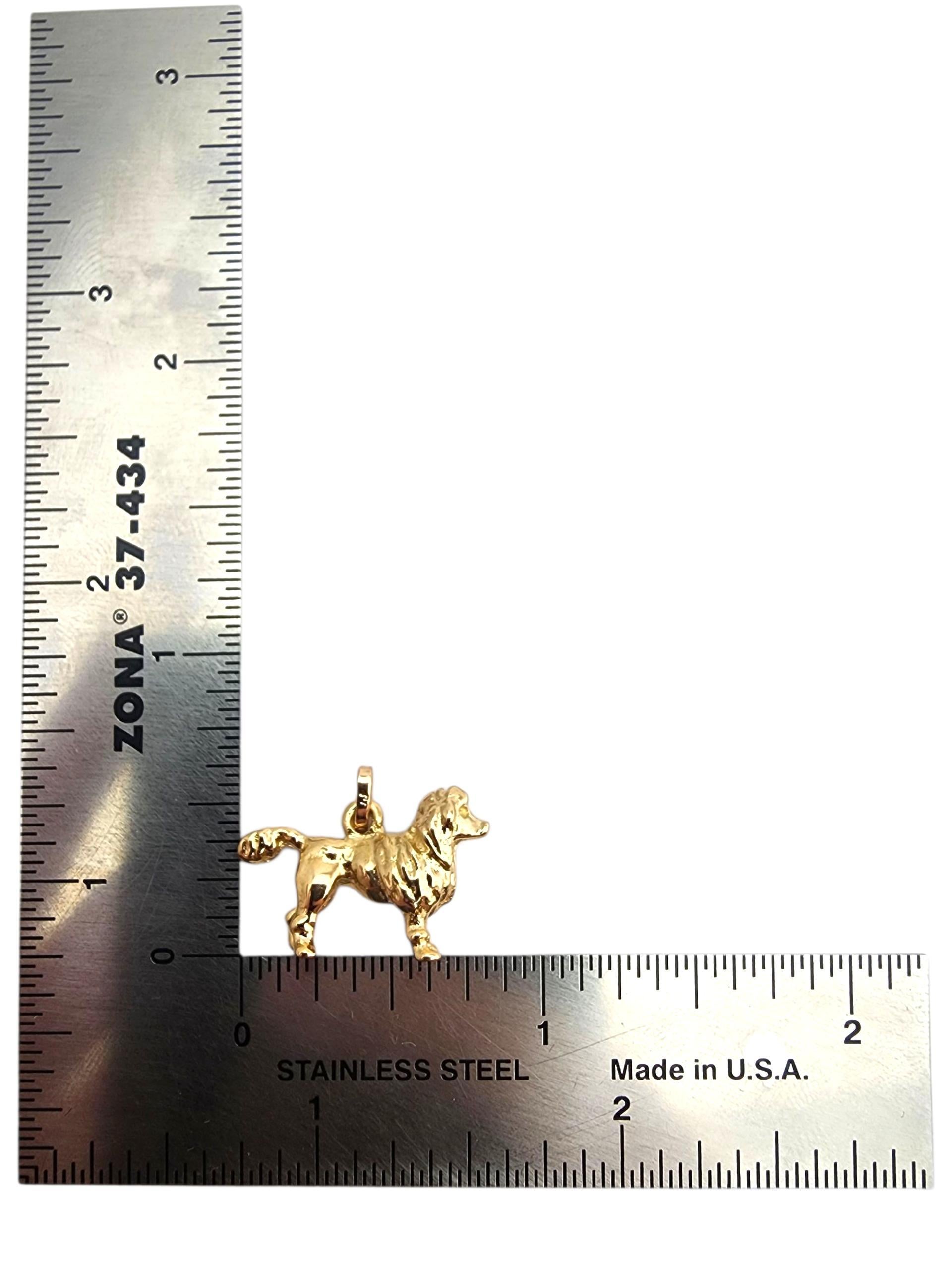 Or jaune 18 carats breloque chien de neige #23582 en vente 4