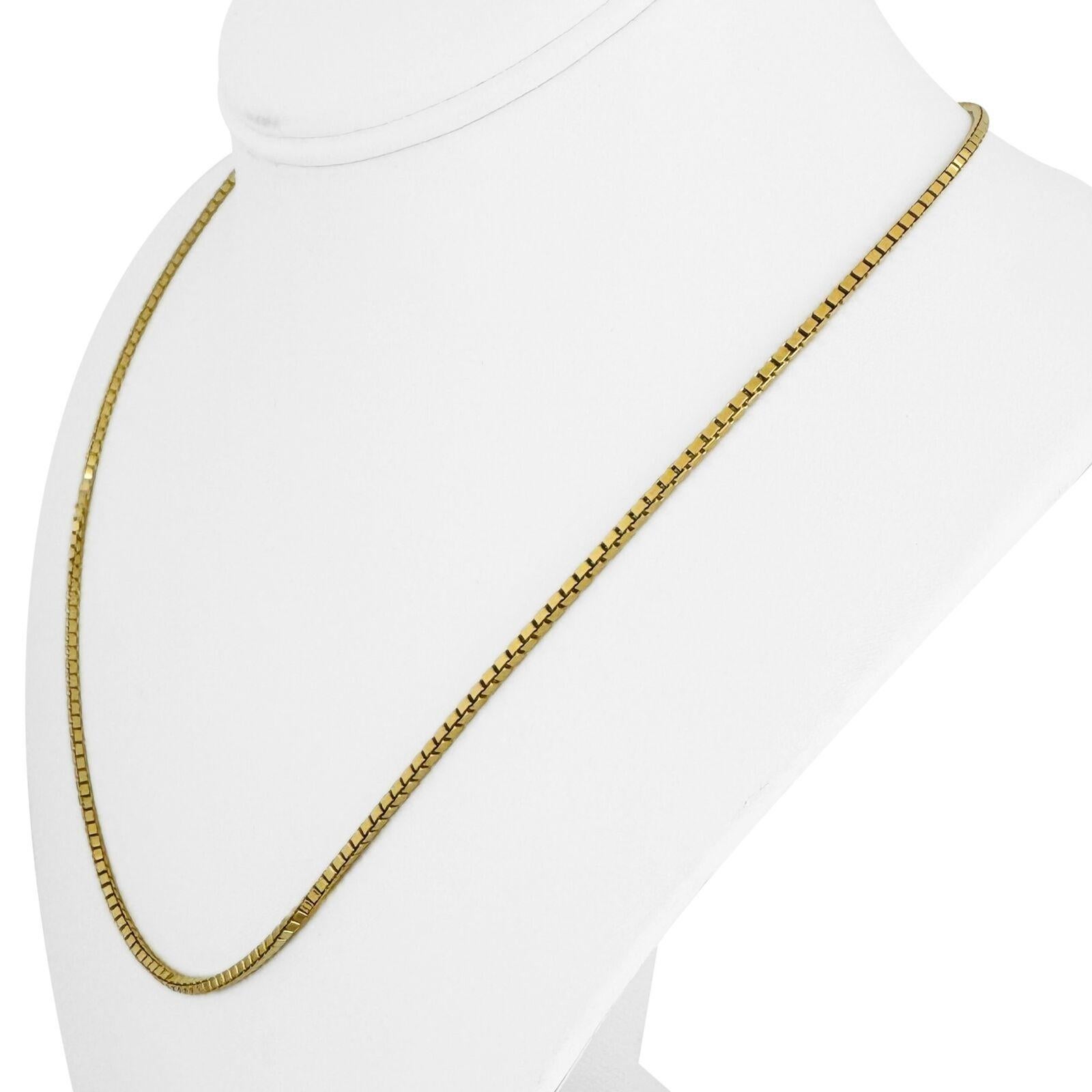 18k Yellow Gold 14.2g Solid 2mm Box Chain Necklace Italy 20