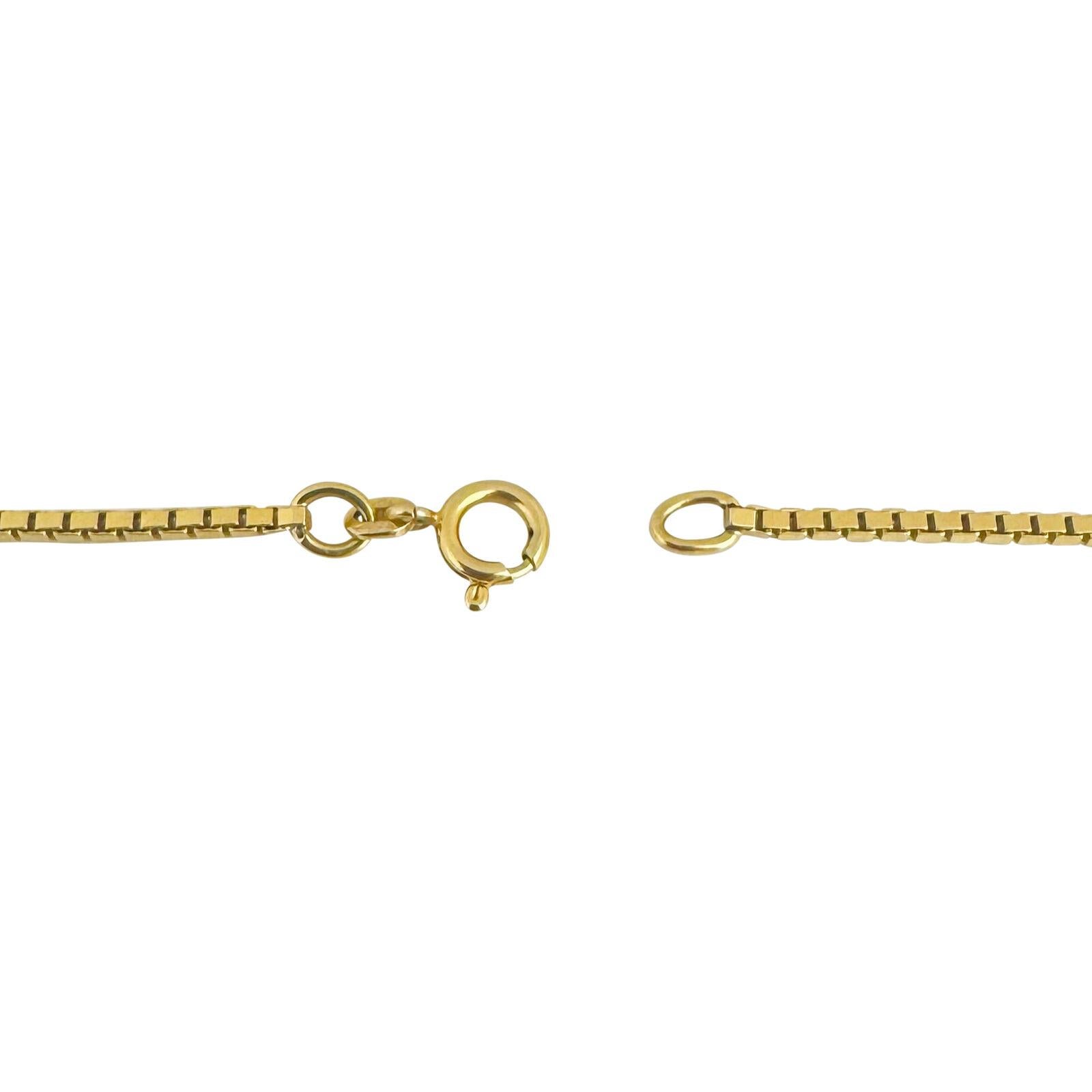 18 Karat Gelbgold massive Schachtelkette Halskette Italien  2