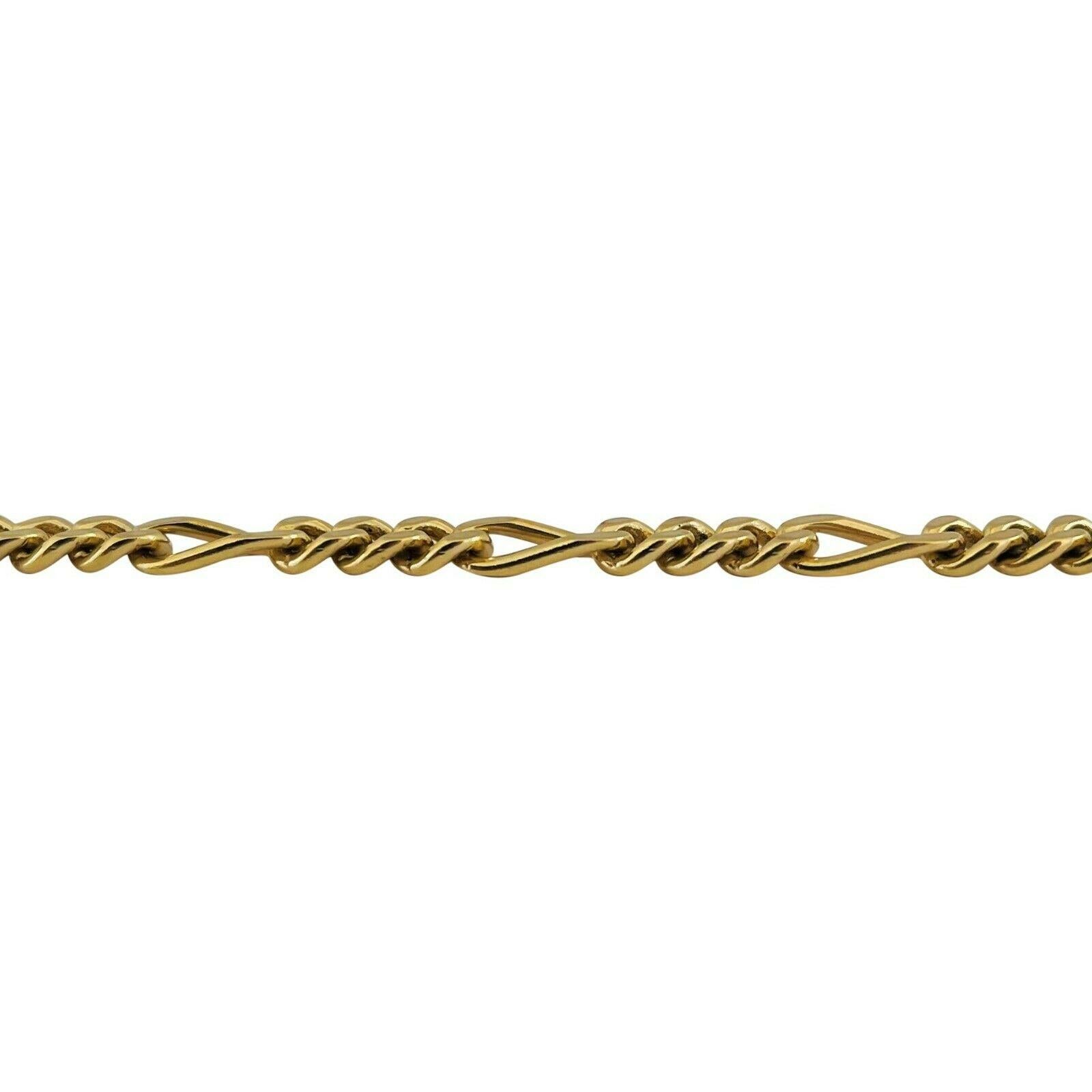 Women's or Men's 18 Karat Yellow Gold Solid Figaro Link Bracelet