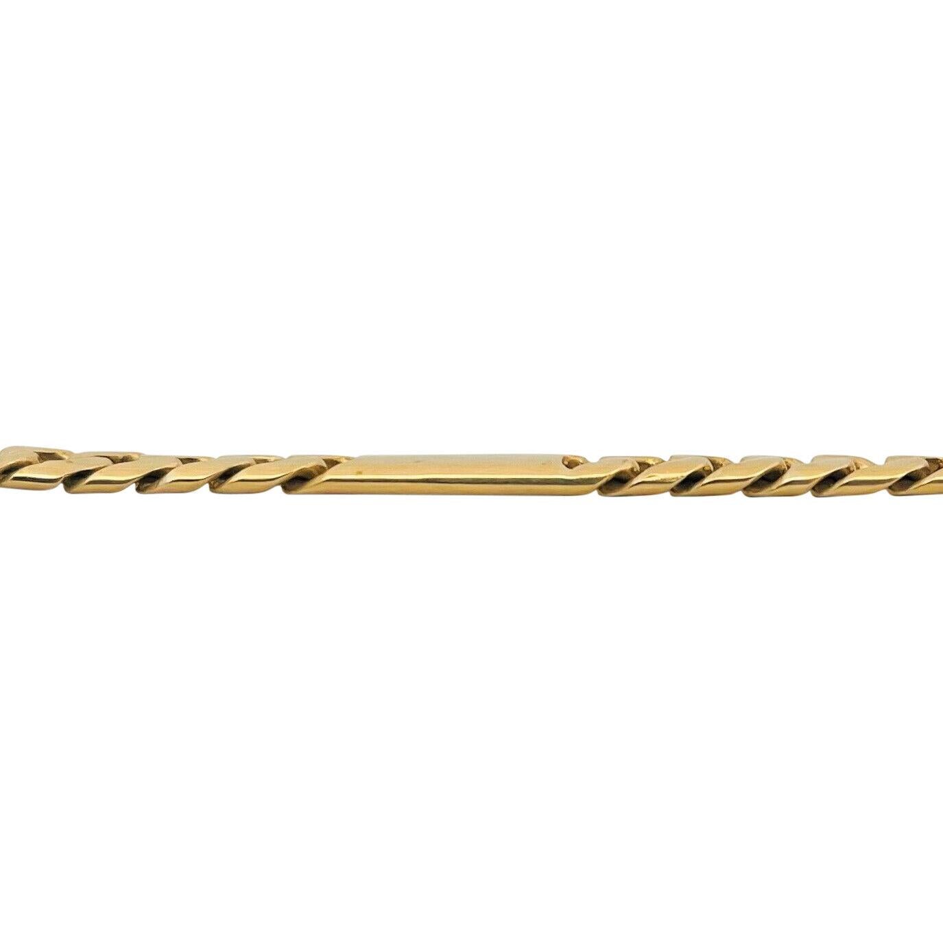  Collier à chaîne à maillons en or jaune 18 carats massif et à barres Pour femmes 