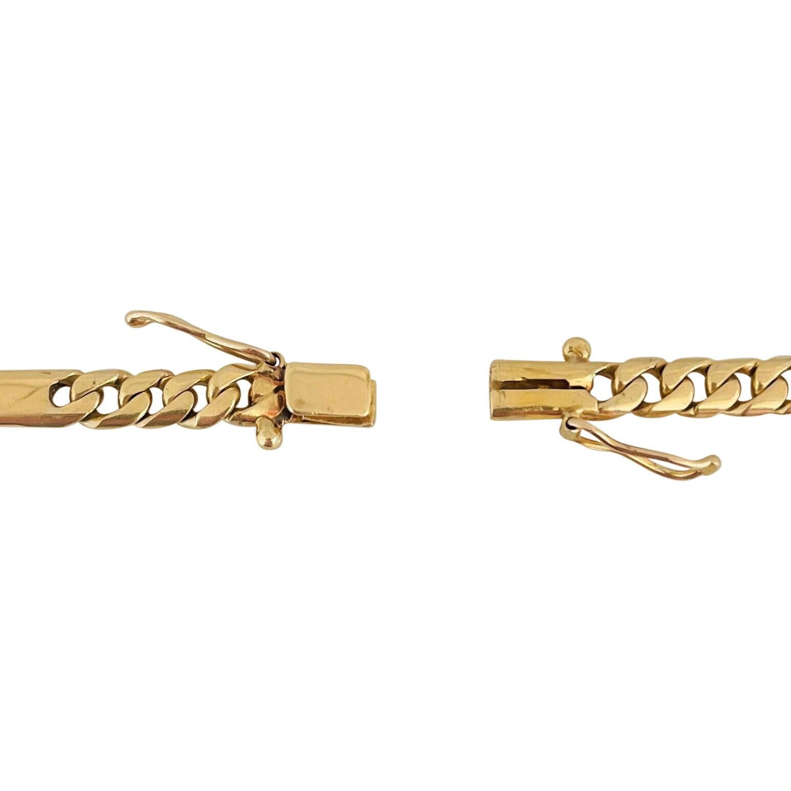 Collier à chaîne à maillons en or jaune 18 carats massif et à barres 2