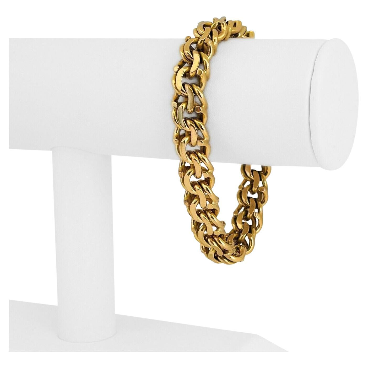 18 Karat Yellow Gold Solid Heavy Double 