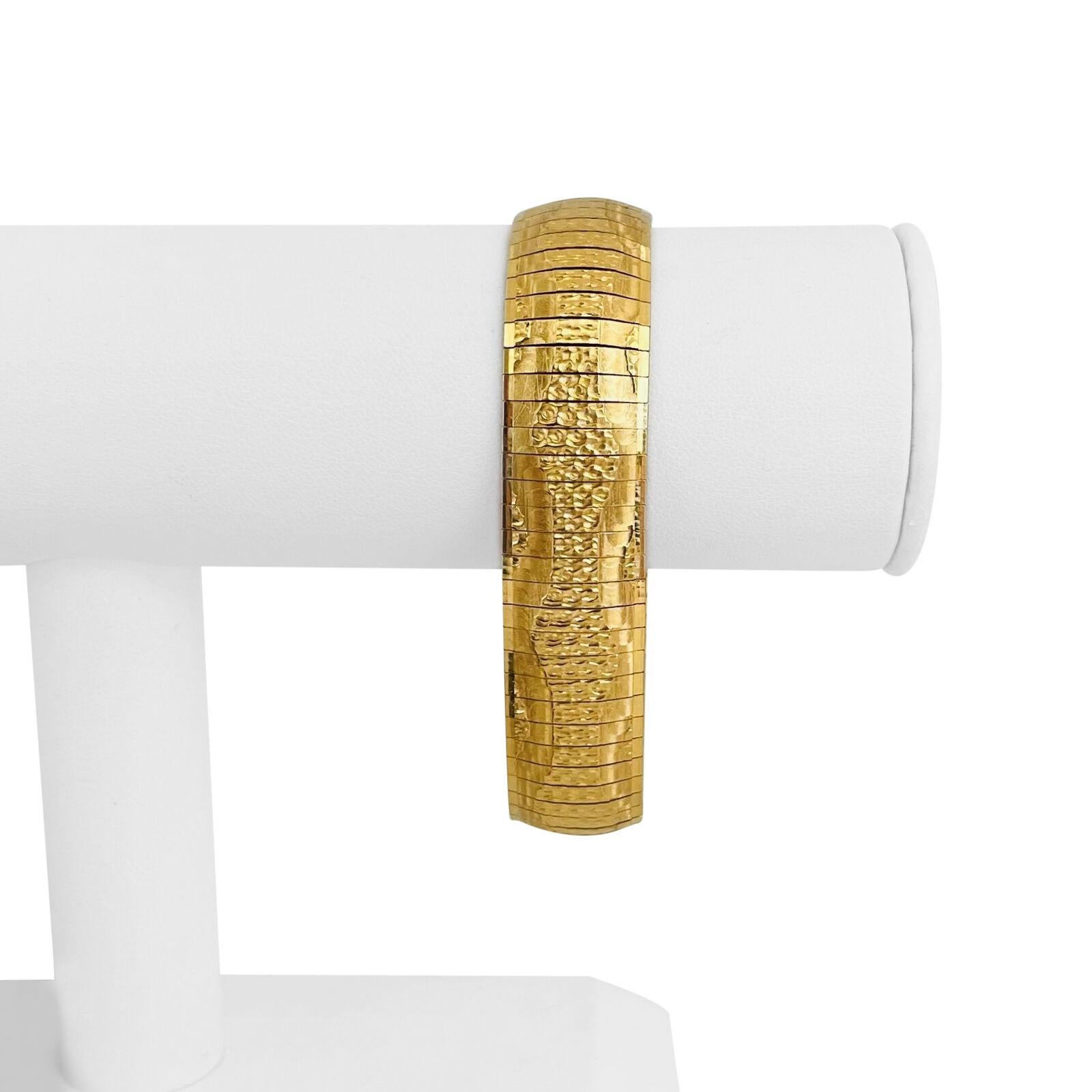 18k Gelbgold 41,5g solide schwere 15mm Fancy Omega Link Armband Italien 7,5