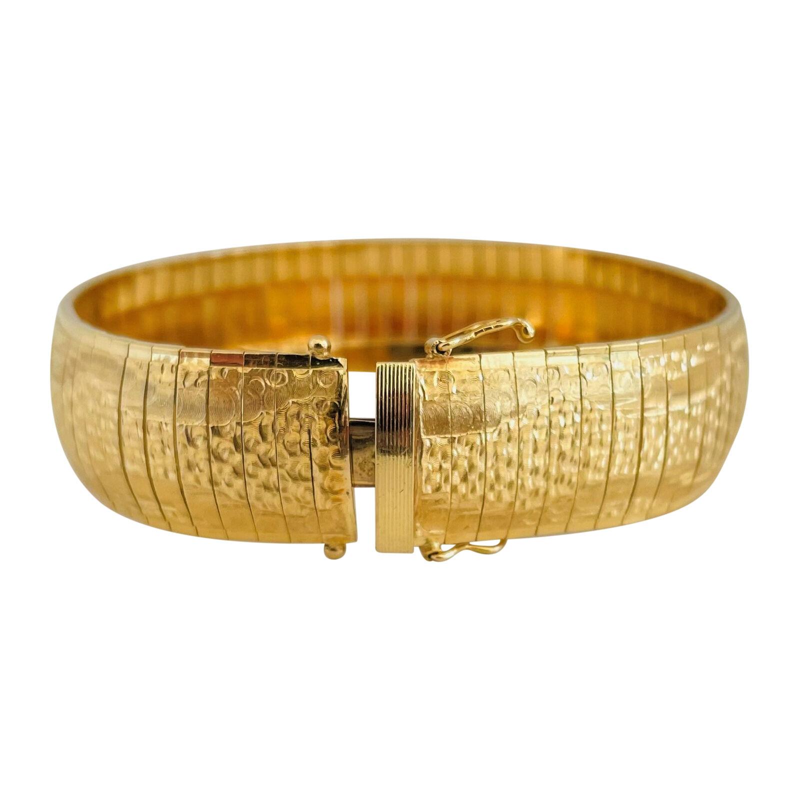 18 Karat Gelbgold Massives, schweres, ausgefallenes Omega-Gliederarmband, Italien 1