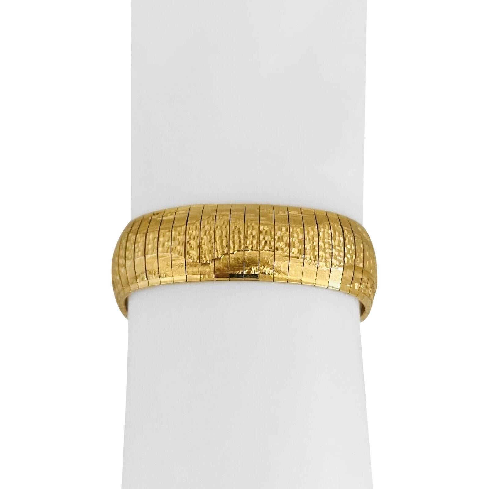 18 Karat Gelbgold Massives, schweres, ausgefallenes Omega-Gliederarmband, Italien 3