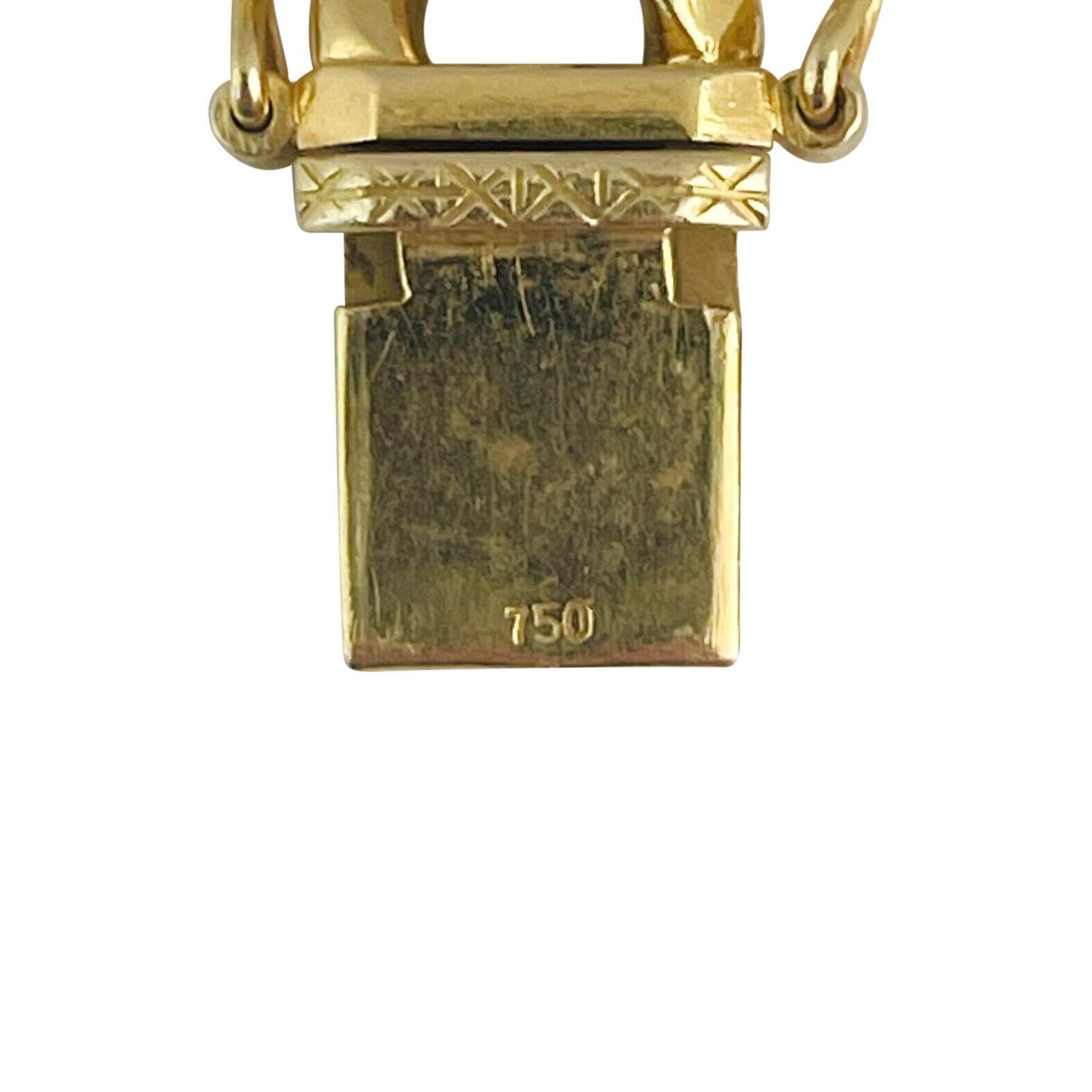 18 Karat Yellow Gold Solid Heavy Men's Curb Link Bracelet For Sale 3