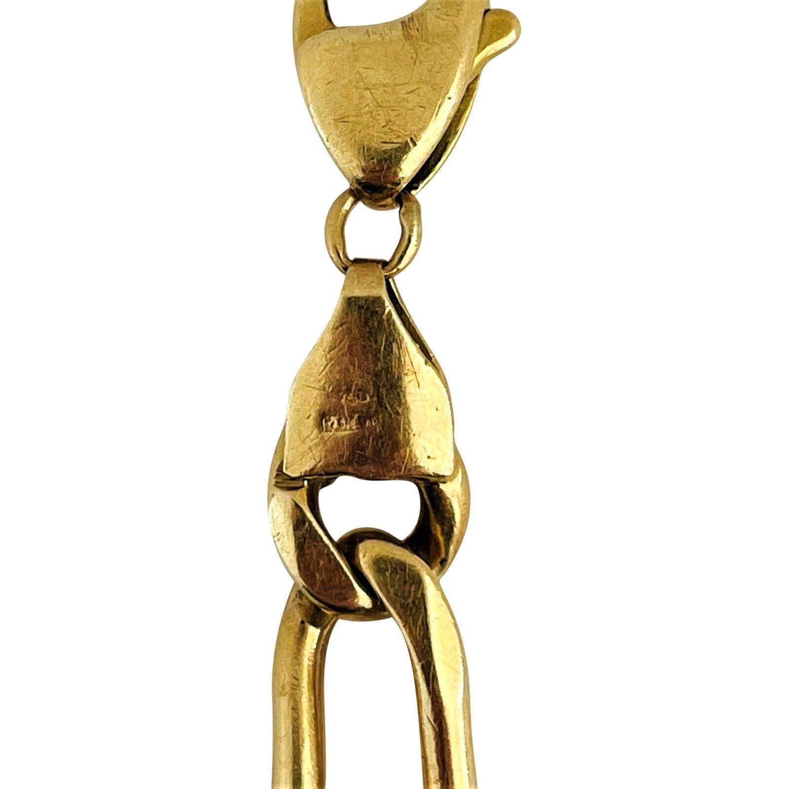 18 Karat Yellow Gold Solid Heavy Men's Figaro Link Bracelet 3