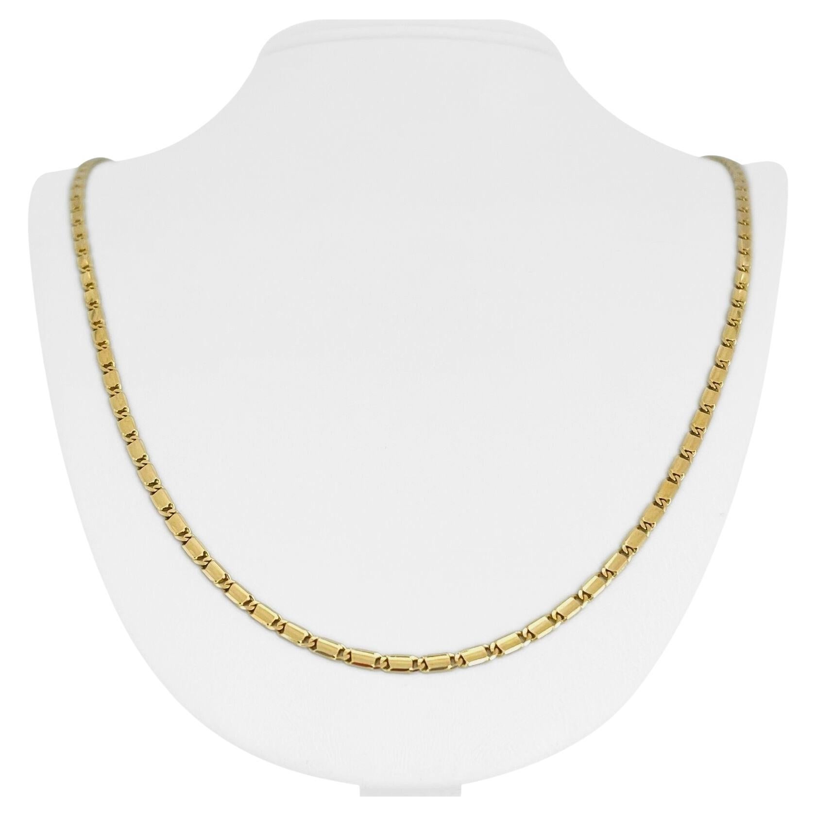 18 Karat Yellow Gold Solid Mariner Gucci Closed Link Chain Necklace