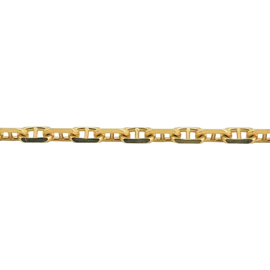 18 Karat Gelbgold Massiv Mariner Gucci Gliederkette Halskette Italien für Damen oder Herren
