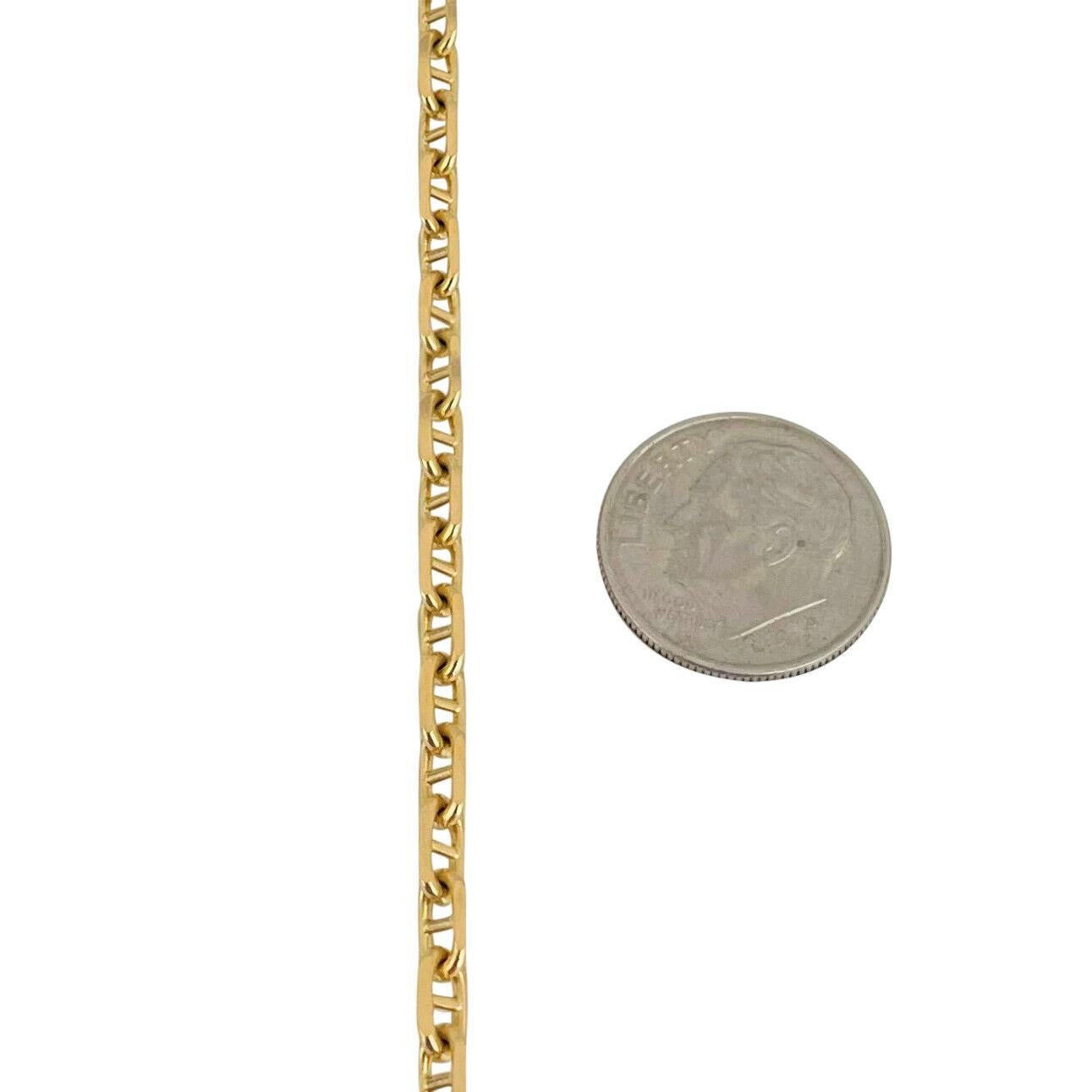 18 Karat Gelbgold Massiv Mariner Gucci Gliederkette Halskette Italien 1