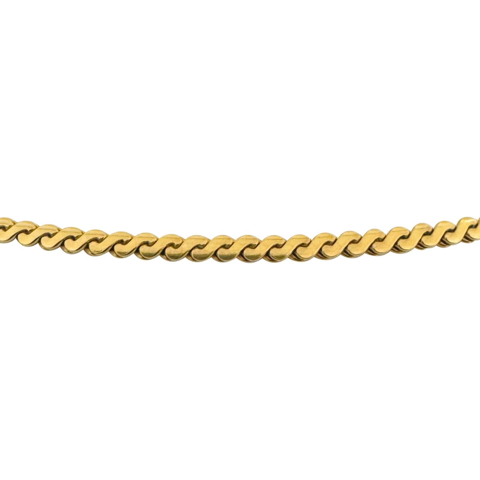 18 Karat Yellow Gold Solid Serpentine Link Chain Necklace Italy  In Good Condition In Guilford, CT