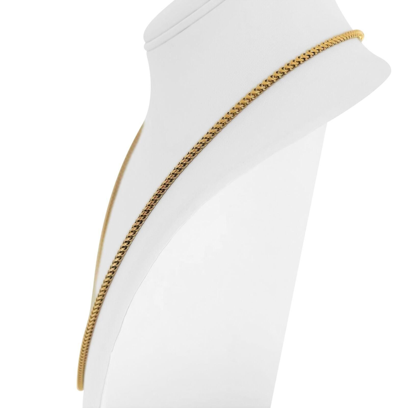18k Gelbgold 26,5g Solid Squared 2,2mm Franco Link Kette Halskette Italien 24