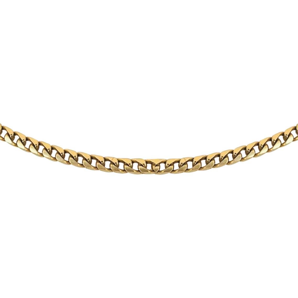 18 Karat Gelbgold Massiv Quadratische Franco Gliederkette Halskette Italien im Zustand „Gut“ in Guilford, CT