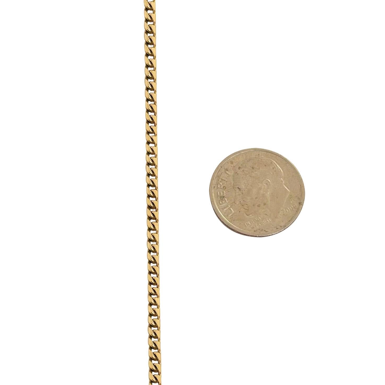18 Karat Gelbgold Massiv Quadratische Franco Gliederkette Halskette Italien 1