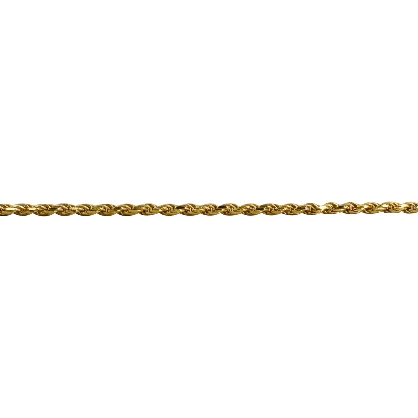 Women's or Men's 18 Karat Yellow Gold Solid Thin Diamond Cut Rope Chain Necklace Italy 