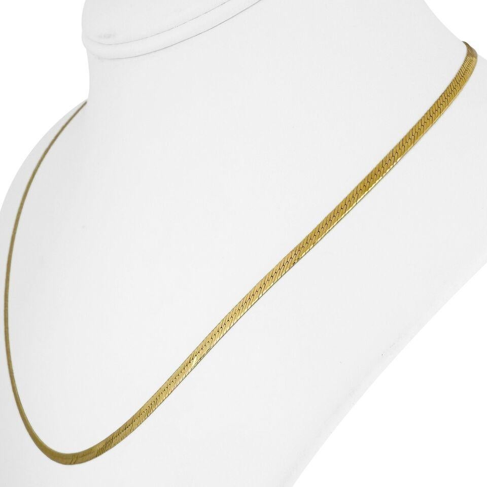 18k Yellow Gold 6.5g Solid Thin 3mm Herringbone Link Chain Necklace Italy 20