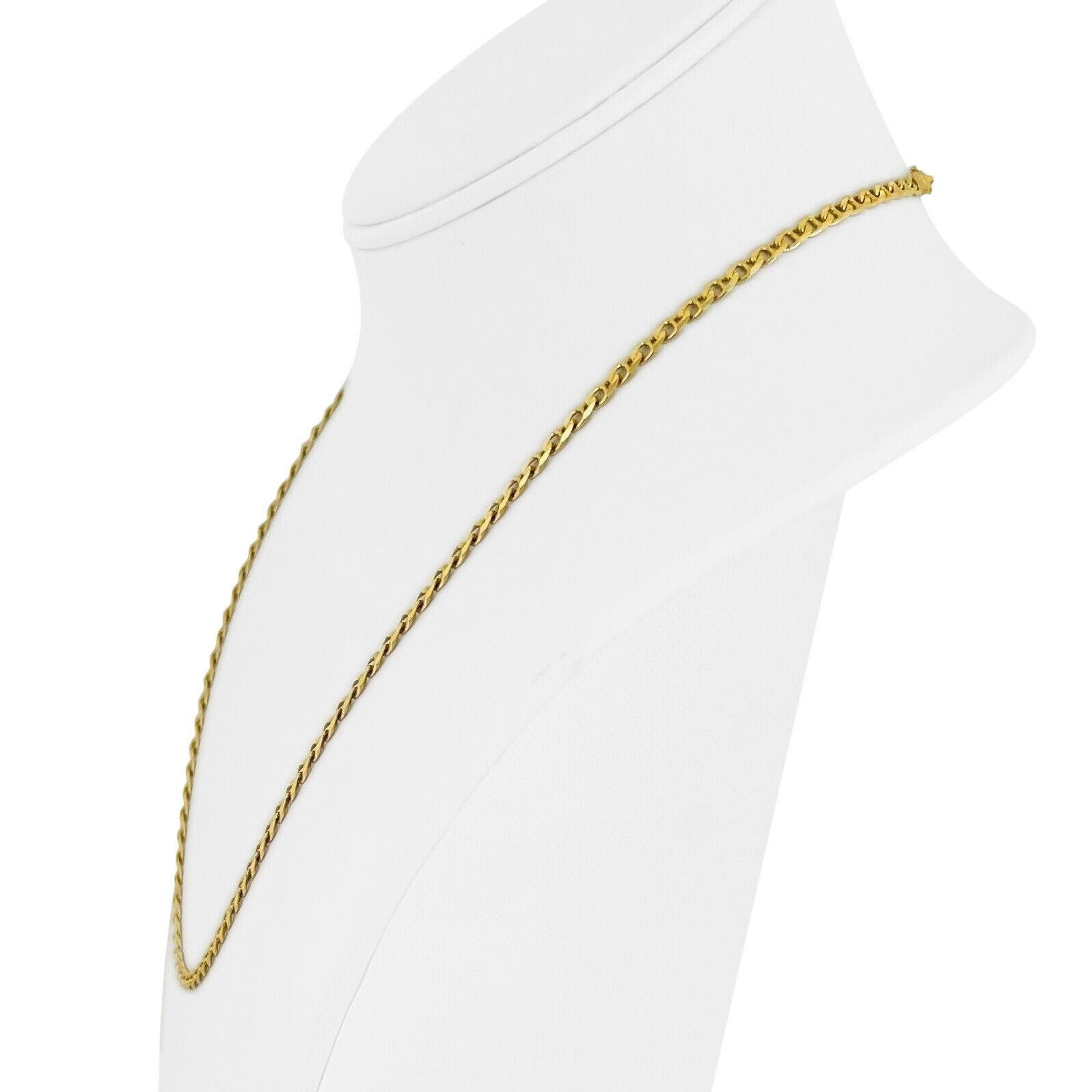 18k Yellow Gold 10.8g Solid Thin 3mm Mariner Gucci Link Chain Necklace 20
