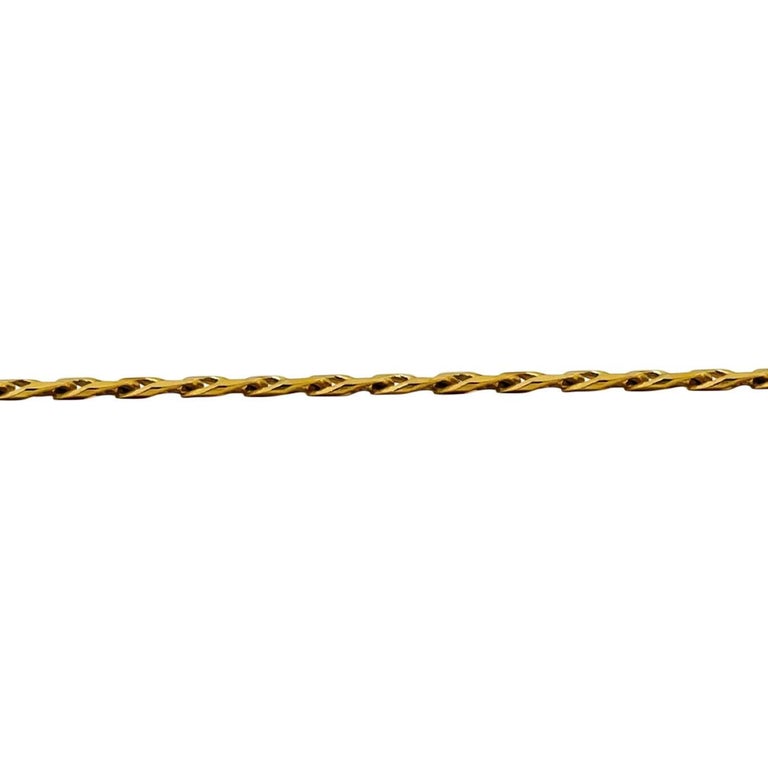 Women's or Men's 18 Karat Yellow Gold Solid Thin Mariner Gucci Link Chain Necklace