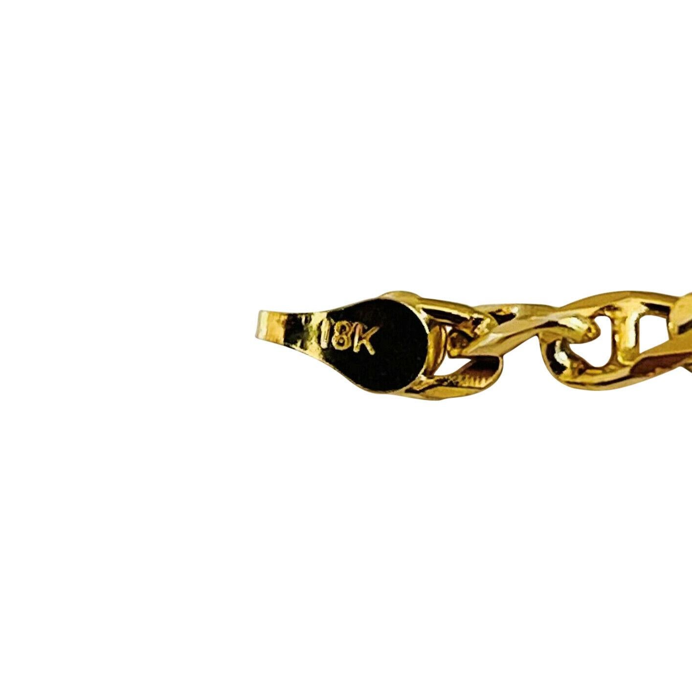 18 Karat Yellow Gold Solid Thin Mariner Gucci Link Chain Necklace 3