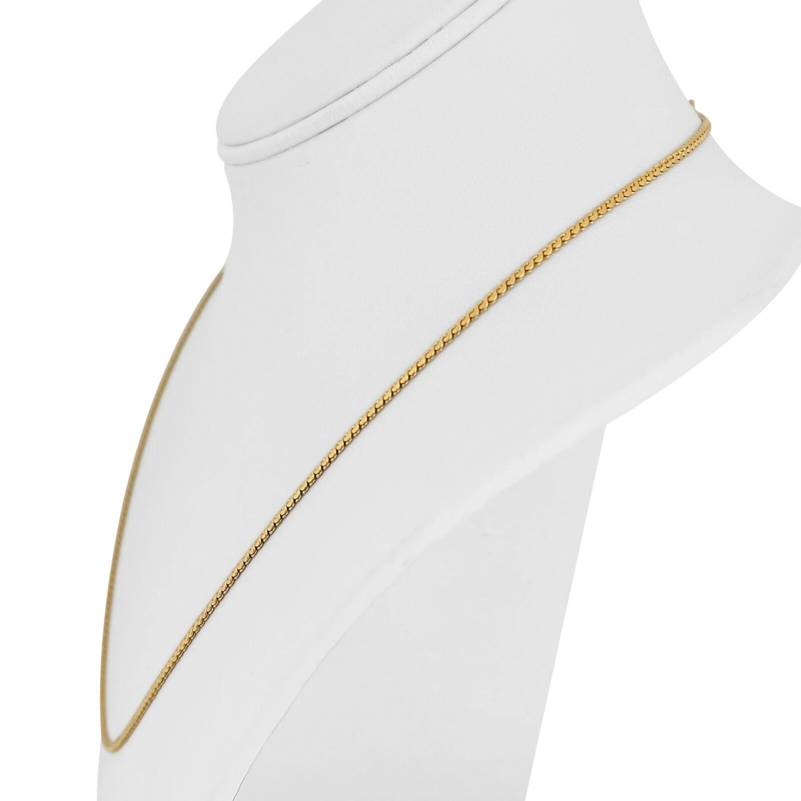 18k Gelbgold 9,7g solide dünne 1,5mm Serpentine Link Kette Halskette 20