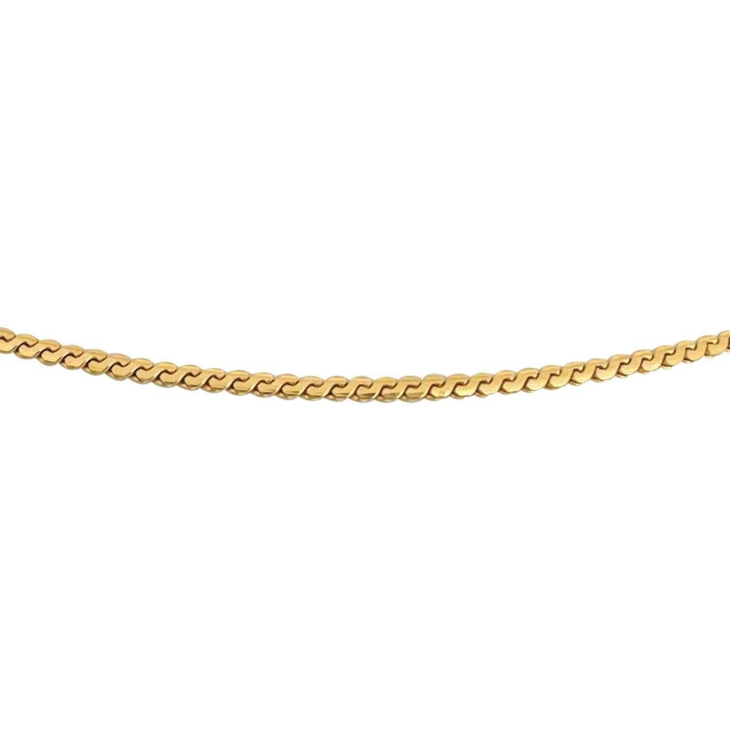 Gliederkette aus 18 Karat Gelbgold mit massivem, dünnem Serpentinen im Zustand „Gut“ in Guilford, CT
