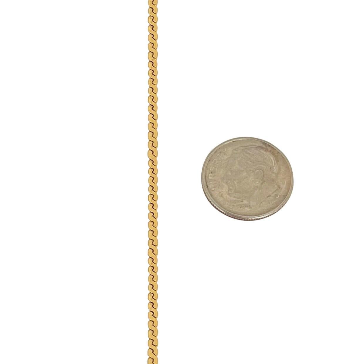 Gliederkette aus 18 Karat Gelbgold mit massivem, dünnem Serpentinen 1