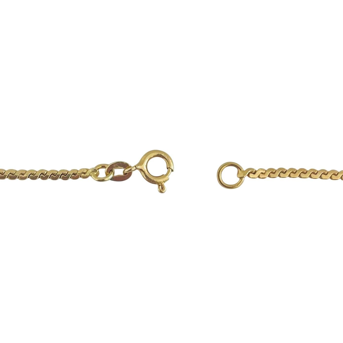 Gliederkette aus 18 Karat Gelbgold mit massivem, dünnem Serpentinen 2