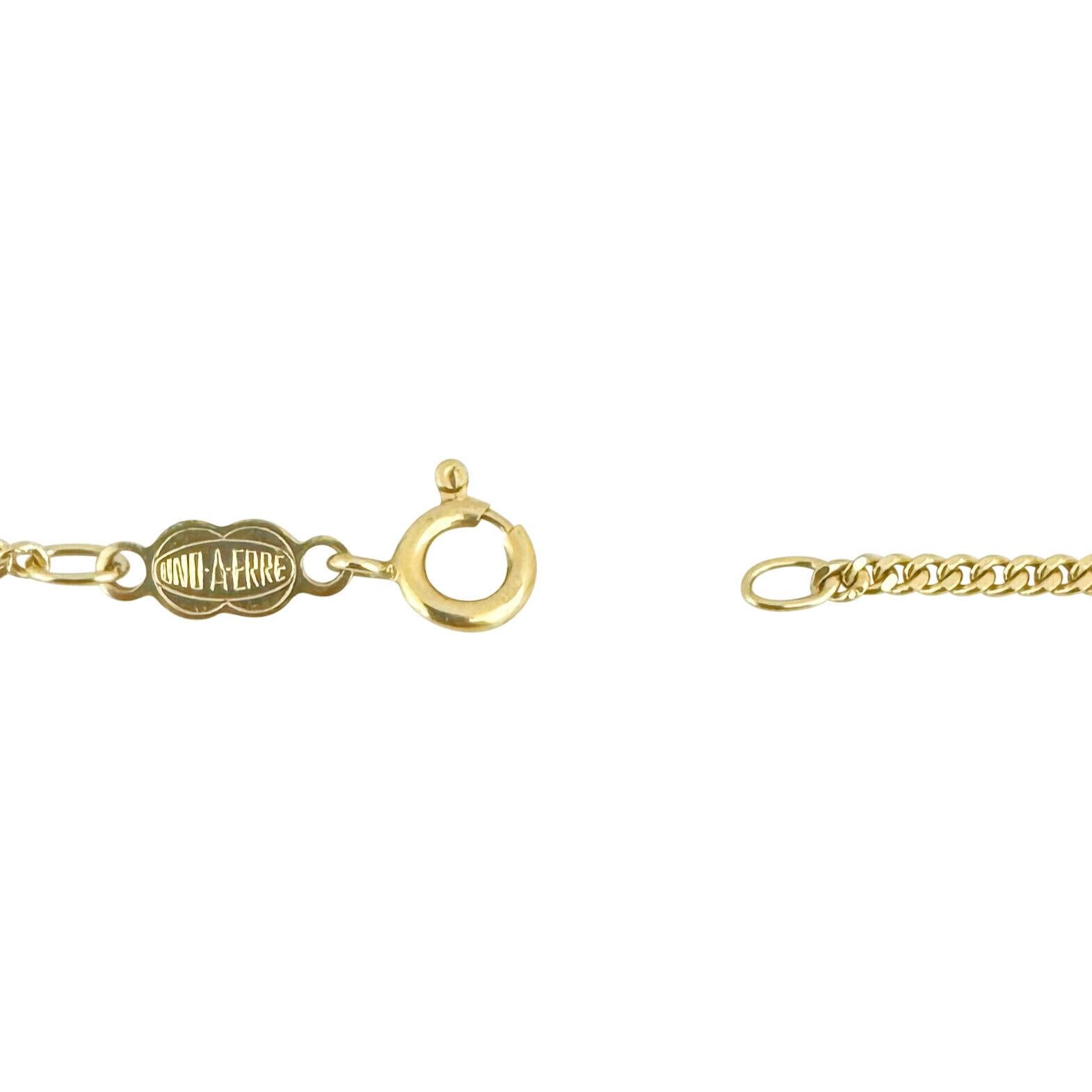18 Karat Gelbgold Massiv dünne UnoAErre Gliederkette Halskette Italien 2