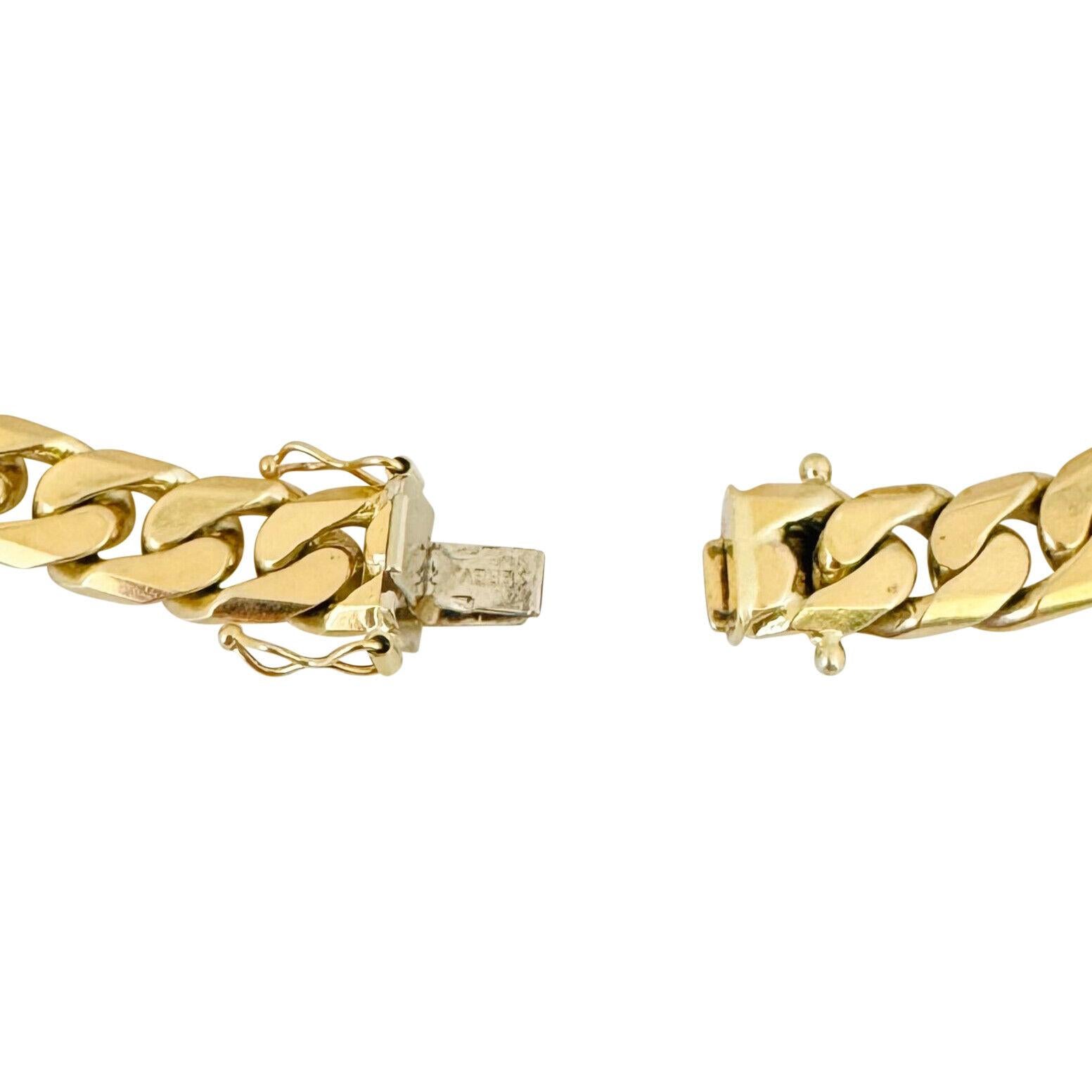 18 Karat Yellow Gold Solid UnoAErre Cuban Curb Link Bracelet Italy 1