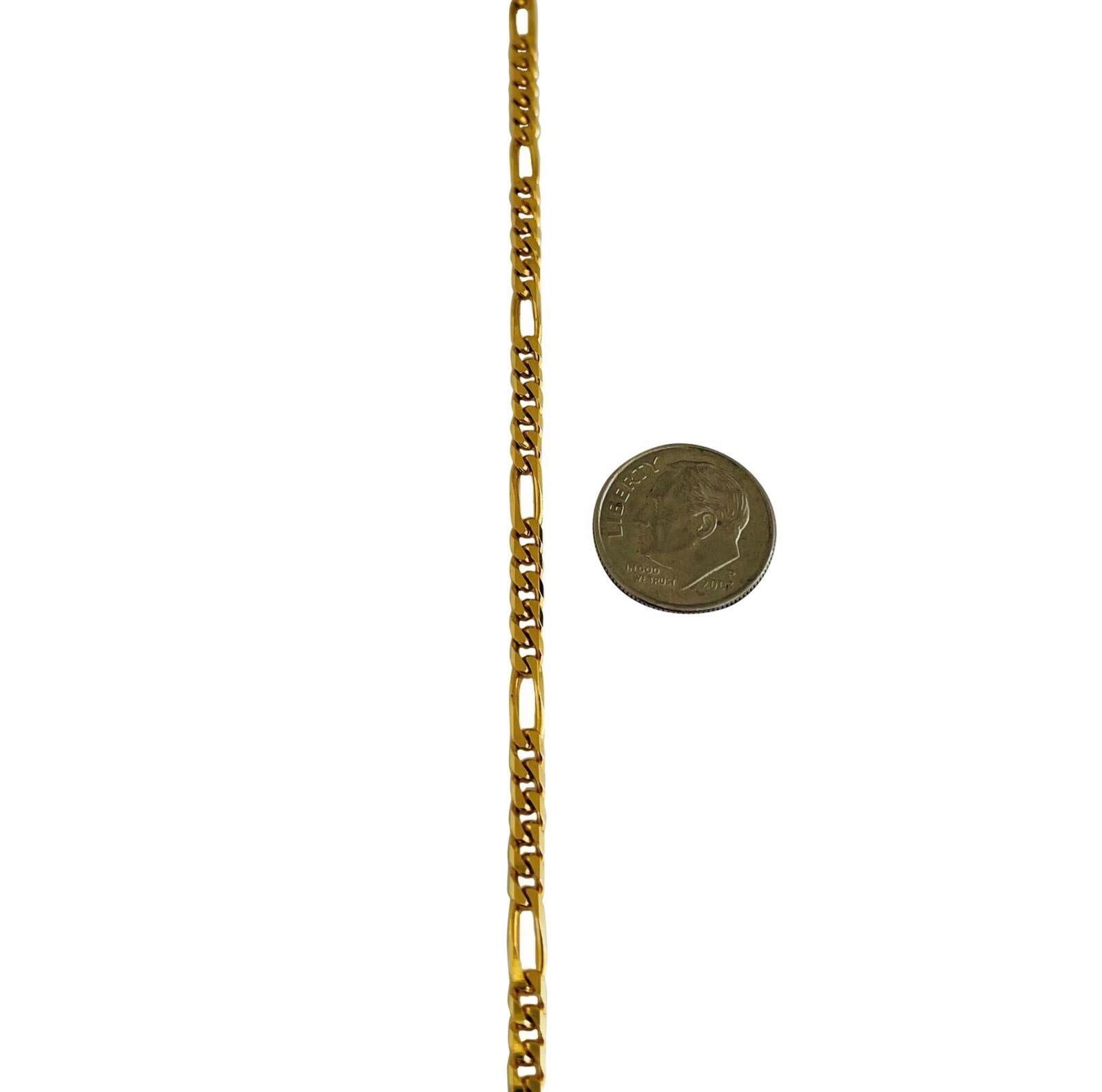 18 Karat Yellow Gold Solid UnoAErre Figaro Link Chain Necklace, Italy 1