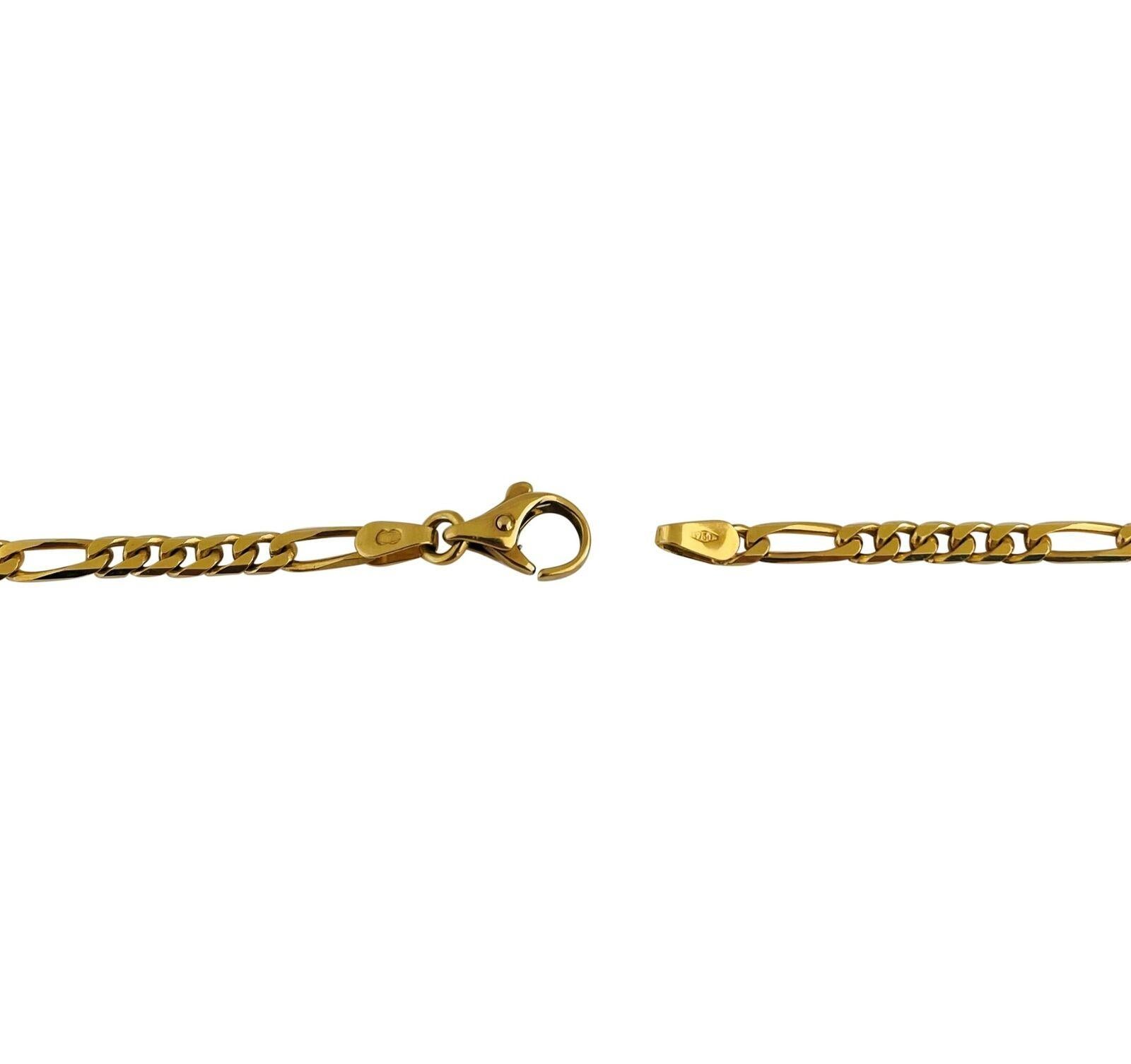 18 Karat Yellow Gold Solid UnoAErre Figaro Link Chain Necklace, Italy 2