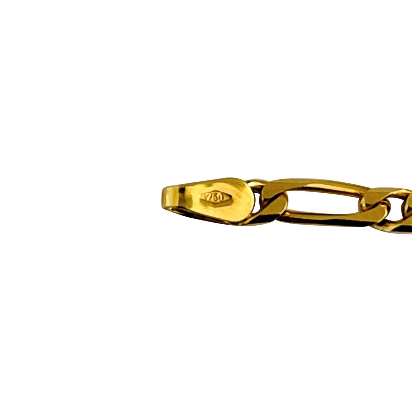 18 Karat Yellow Gold Solid UnoAErre Figaro Link Chain Necklace, Italy 3