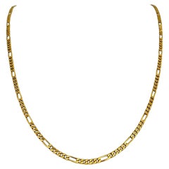 UnoAErre, collier à maillons Figaro en or jaune 18 carats massif, Italie