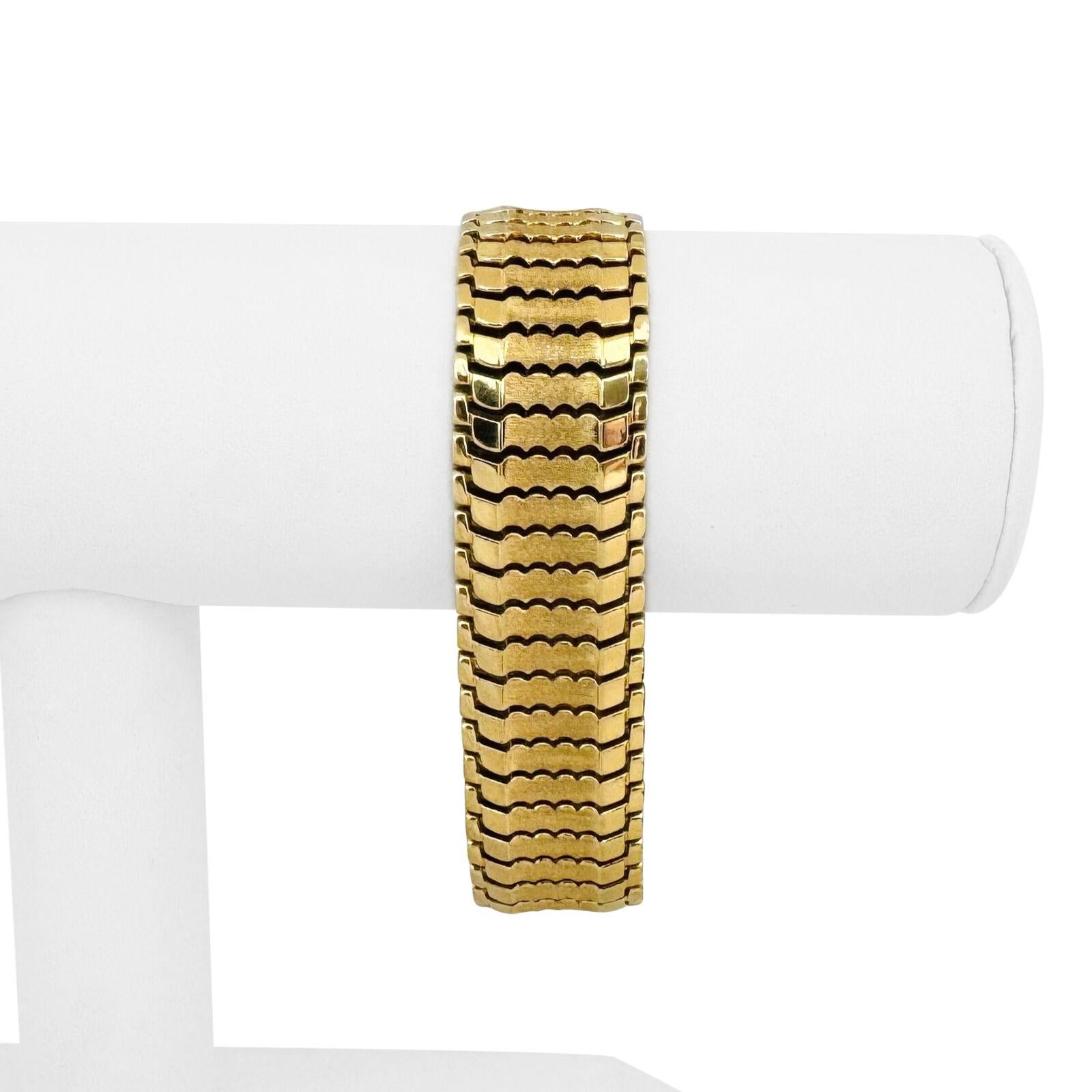 18k Yellow Gold 36g Solid Vintage 18.5mm Fancy Link Bracelet Italy 7.5