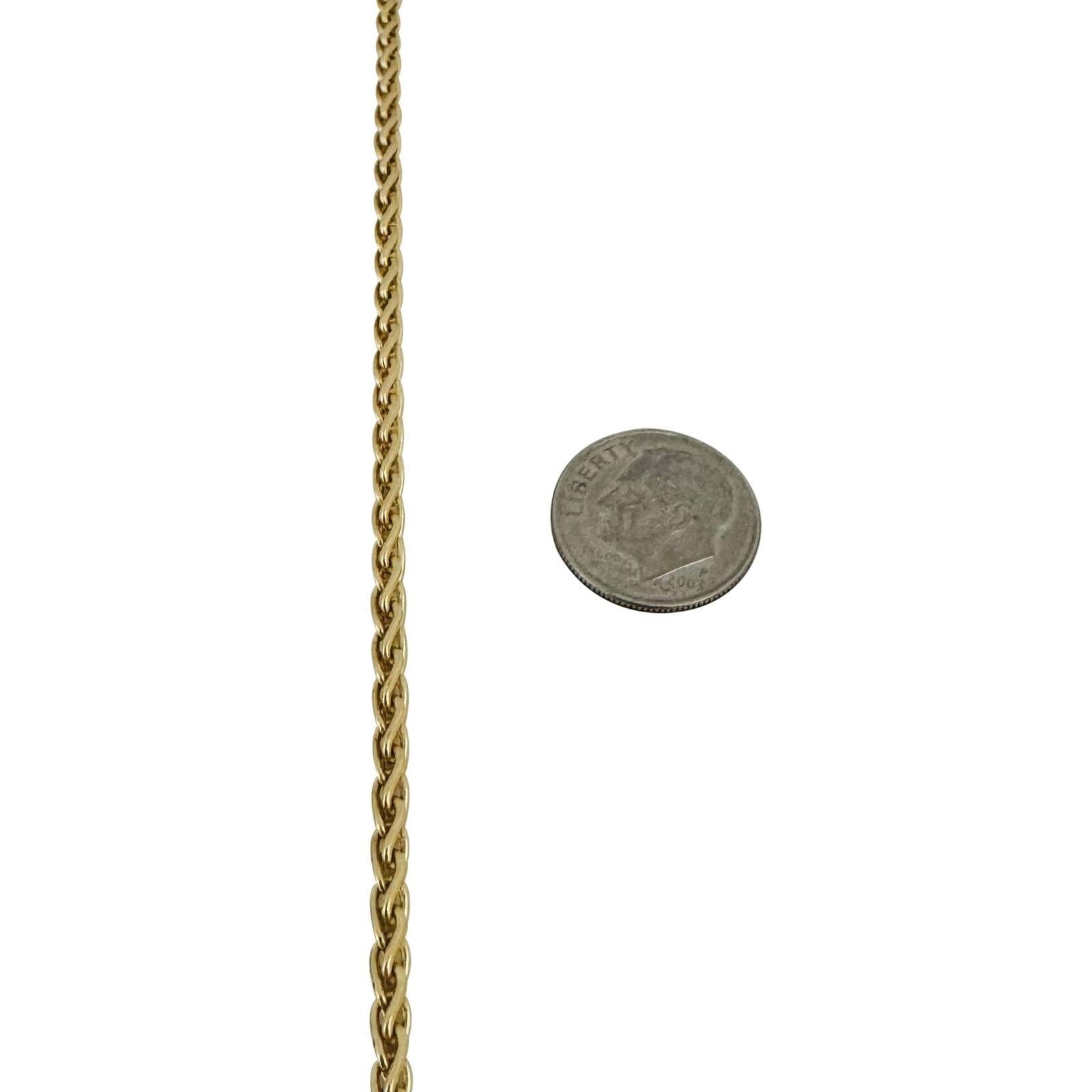 18 Karat Gelbgold Gliederkette Halskette aus massivem Weizen, Italien 1