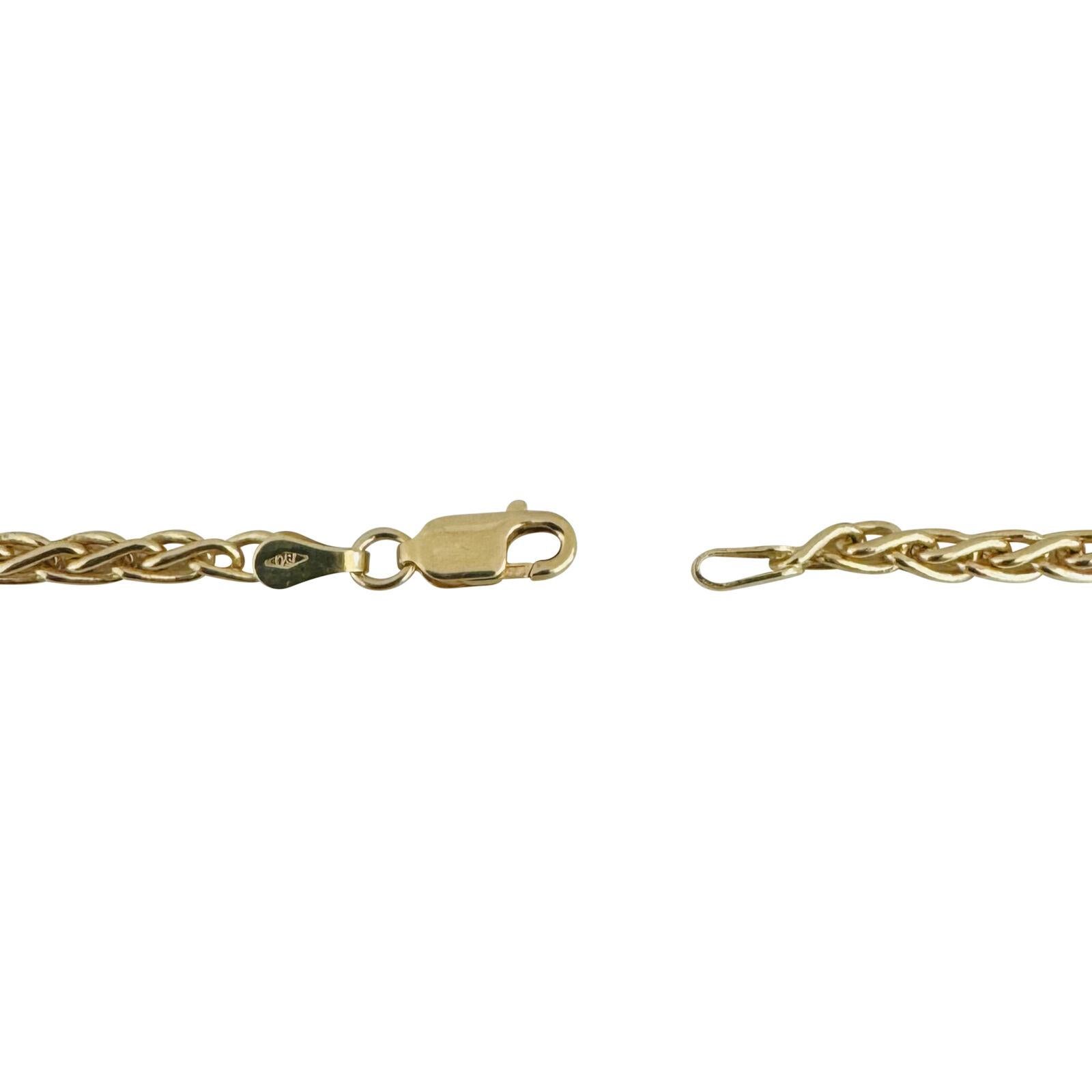 18 Karat Gelbgold Gliederkette Halskette aus massivem Weizen, Italien 2
